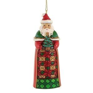 Jim Shore Ornament Heartwood Creek Santa Holding Tree Christmas  6009856 Box NEW